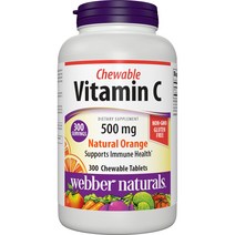 캐나다 웨버네추럴 겨울 건강 영양제, 9.웨버네추럴 비타민C 500mg 300츄어블 x 2개