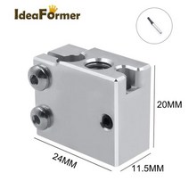 히터 블록 E3D V5 V6 MK7 MK8 MK2 MK10 Volcano PT100 CR10 2 IN 1 OUT 알루미늄/황동 3D 프린터 압출기 Hotend J 헤드 용 개