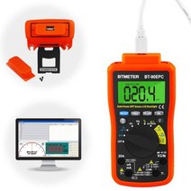 BT-90EPC 디지털 멀티 미터 자동 범위 4000 카운트 AC/DC 전압 측정기 저항 커패시턴스 주파수 USB, 1개