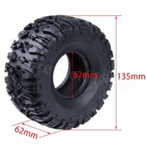 4Pcs 고무 2.2 타이어 타이어 OD 135mm 110 RC 락 크롤러 축 SCX10 90047 D90 D110 TF2 Tamiya CC01 Traxxas TRX4 용 폼 포함, [2] YELLOW