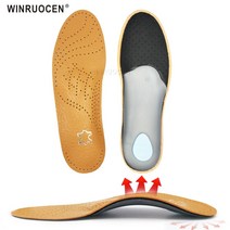 아치깔창 평발깔창 레더 정형 인솔 레더 플랫 풋 아치 서포트 인솔 여성 신발 pLantar fasciitis insoLes for 신발 황소 다리 건강 패드, EU 45-46