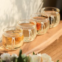 손잡이 내열 유리잔 4P 카페 커피숍 호텔 커피잔 홈카페 투명 유리 머그잔 믹스커피 찻잔 컵, 인크레마내열유리잔(150mlx4p)