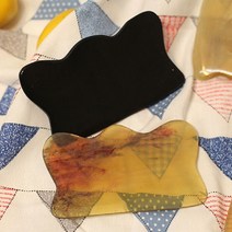 페이스 두피 더블하트 옥 괄사 마사지, 1개