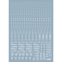 EVO데칼 RB01W 1_100 코션 화이트 UV 형광 프라모델 건담 문양 에보데칼