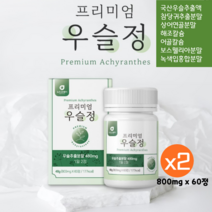 프리미엄 우슬정 국산 국내산 우슬 참당귀 보스웰리아 추출 분말 상어연골 녹색입홍합 울금 분말 판톤텐산 해조 어골 칼슘 800mg x 60정, 2박스