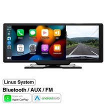 카플레이모니터 AKAMATE차량용 대시캠 블랙박스 더블 카메라 디자인 10 인치 DVR 무선 카플레이 안드로이드 오토 대시보드 운전 레코더, DVR+128G