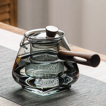Dananier 목풍 사이드 손잡이 내열유리 티포트 600ml 일본식 유리주전차, 단품, 그레이