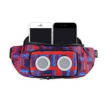 Fanny Pack with Bluetooth Speaker Durable Speaker Fannypack 8W Louder Sound 10H Playtime Waist Bag, Red