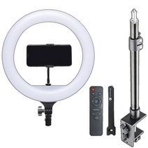 알파믹 중형 링라이트 클램프 스탠드 세트 LED 지속광 원형 조명 촬영 장비, RL224&TS56&AVT