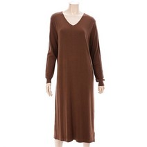 파파야 GD01 브이넥 긴팔 박시 니트 원피스 PNMROP004c