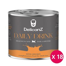 델리캔즈 데일리 드링크 140mL x 18개 치킨 유리너리 고양이음료수, 단품
