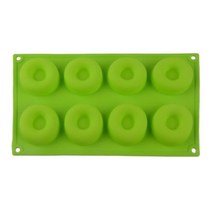 실리콘 도넛 몰드 초콜릿 비 스틱 베이킹 패스트리 빵 케이크 DIY 트레이 디저트 만들기 도구, 8 Hole-Green