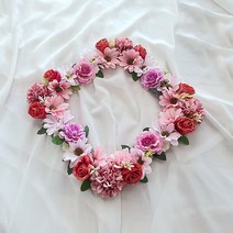 인테리어 조화 실크플라워 납골당 리스 액자 소품 핑크