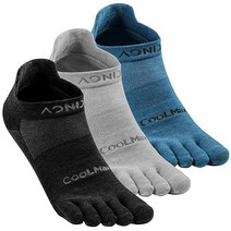 Aomagic 발가락 양말 고 운동용 러닝 다섯 손가락 다채로운 여성 남성용 부드럽고 편안함 경량 A# 3쌍-발목(청록색 플루오레세인 탠저린) 176180, 작은., E4110# 블랙,그레이,블루
