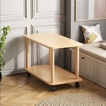 사이드 소파 테이블 우드 노트북 간이 미니 이동식, 80 30 47cm 웜 화이트