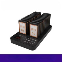 진동 번호 호출기 진동벨 카페 식당 테이블 순번, 터치 스타일 사각형 1-16
