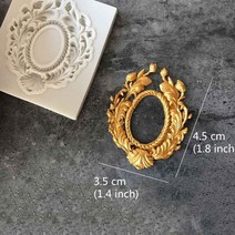 월병틀 떡도장 떡모양틀 바로크 사진 프레임 퐁당 금형 빈티지 초콜릿 실리콘 곰팡이 장식 폴리머 클레이 수지, 4.05