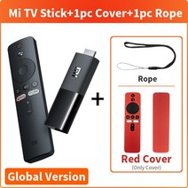 Xiaomi-Mi TV 스틱 글로벌 버전 스마트 EU 안드로이드 9.0 쿼드 코어 1080P 돌비 DTS HD 1G RAM 8G ROM 구글 어시스턴트 넷플릭스, [01]  EU Plug, [04] 4k Add Red Cover
