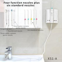 구강세정기 1세트 구강 Irrigator 6 노즐 치아 클리너 제트 치간 SPA 수동 물 치과 Flosser 청소 도구 XS1-, 한개옵션0