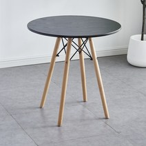 식탁 2인 침대옆 심플 캐주얼 화이트 원목 라운드 테이블 북유럽 티테이블 의자 세트 고급, 6번