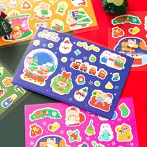 PVC 산타 곰돌이 크리스마스 트리 성탄절 케이크 루돌프 쿠키 선물 캐릭터 다꾸 데코 디자인 스티커 다이어리 꾸미기, 01 : 과자집