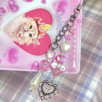 핑크로즈 비즈키링 / 비즈스트랩 콜북키링