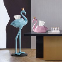 북유럽 고급 티슈 박스 홍학 플라밍고 스탠드 인테리어 티슈케이스, B. CP-19036 블루 플라밍고