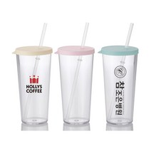 국내생산 주문 제작 심플 빨대컵 670ml DD-09907, 핑크, 색상 선택:핑크