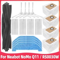 물걸레 청소기 부품 교체 패드 Neabot NoMo Q11 로봇 진공 RS0030W 예비 액세서리 메인 사이드 브러시 Hepa 필터 걸레 먼지 봉투, Set F