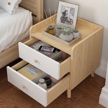 월넛 나무 렌트룸 소녀 소형차 자물쇠 달린 침대 협탁, C05-중간사이즈 싱글서랍 북아메리카, T01-조립