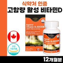 대용량 고함량 비타민D3 5000iu 캐나다 직수입 프리미엄 식약처 인정 비타민 비타민디 비타디 썬디 써니디 50대 60대 부모님 선물 세트 명절 고용량 식약청 인증 약 12개월분