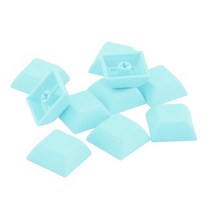 10pcs 1u 투명 키 캡 프로필 컬러 키 캡 세트 기계 기계식 키보드 체리 mx/클론 스위치 용 diy 키 키트, 2x2x2cm, PBT, 시안