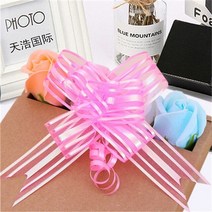 웨딩카장식 프로포즈 웨딩카 꾸미기 결혼기념일 리본 장식 10pcs 아름다운 단색, 스타일 2 - 핑크