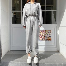 모즈 데일리 캐주얼 후드 집업 밴딩 점프슈트 3color
