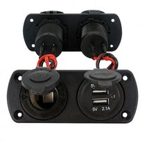 SH LED 굿템 12V 차량용 매립형 2구 시거소켓 USB단자 차량용멀티소켓