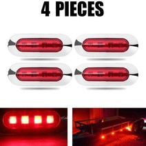 8Pcs 트럭 트레일러 사이드 마커 표시 등 4 SMD 12V 24V 신호 조명 방수 L, 02 4pcs Red