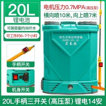 동력살분무기 농약통 농약 약대 분무기 농업용 고전압 리튬 배터리 배낭 소독기 살충제 전기, 2-20리터 3개 스위치(고압 펌프) 리튬 배터리 1