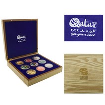 2022 카타르 월드컵 금속 기념 동전 9 피스 세트 컬렉션 장식 크리 에이 티브 선물, 01 Light Grey