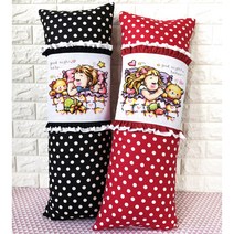 더스티치 십자수 쿠션 보듬이 패키지 DIY 만들기 세트 캐릭터, 땡땡이보듬이-빨강