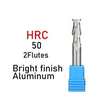 앤드밀 Xuhan 2 플루트 초경 엔드 밀 밀링 커터 합금 코팅 텅스텐 스틸 절삭 공구 CNC maching, 61.6X6DX50L2F  HRC502F For Al1