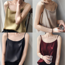 실크나시 실크민소매 나시티 일자 여성