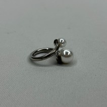 트윌리 스카프링 고리 진주 실버