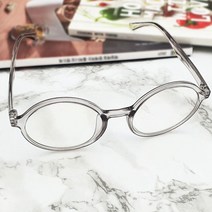 심플 데일리 동그란 뿔테안경 투명 그레이