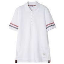 톰브라운 THOM BROWNE 23 RWB 트리밍 텍스처 코튼 반팔 카라티 MJP169A J0046 100 239623