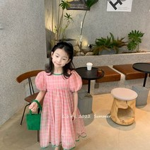 PigPug 치마 여름 여자 어린이 실크 공주 치마 아기 핑크 드레스 선녀 치마