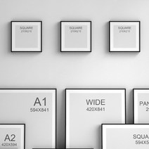 프리미엄 캔버스출력 주문제작 블랙우드 모던액자 정사각 210X210mm