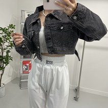 어반조이 흑청 데님 크롭 숏 자켓