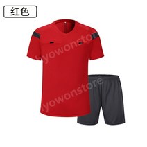 축구 심판 유니폼 주심 티셔츠 피파 심판복 세트, XXXL, 32, 0118반소매레드