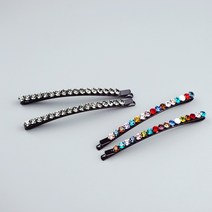 스와로브스키 스톤 베이직 실핀 (1쌍) 8.5cm 11color 큐빅 보석머리핀