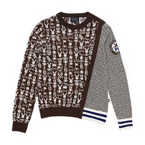 파리게이츠 파리게이츠긴팔티 C 52193SR160_BR 여성 비대칭 패턴 라운드 니트 52193SR160_BR